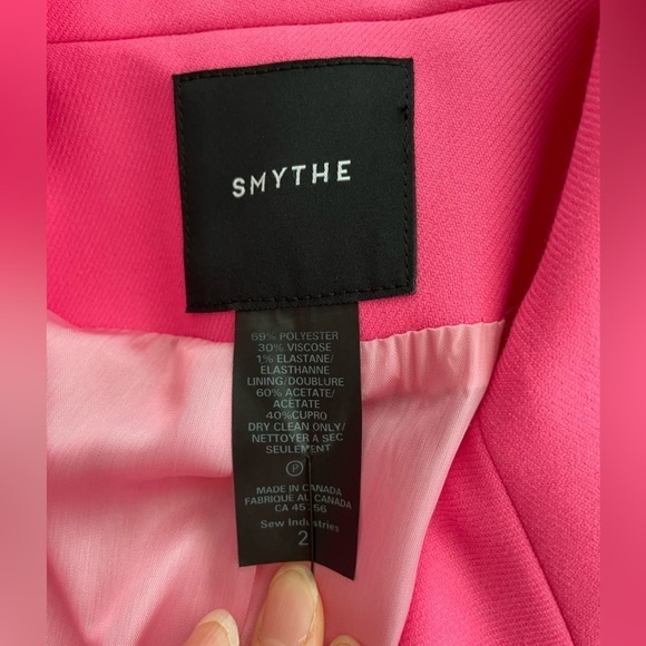 Smythe Pink Not a DB Double Breasted Blazer Jacket - Picture 8 of 9